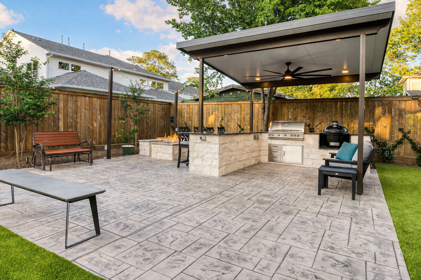 Concrete patio construction